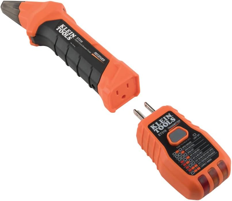 Klein Tools ET310KIT AC Circuit Breaker Finder Kit, Electric Tester, GFCI Tester, Leads, Adapters and Case