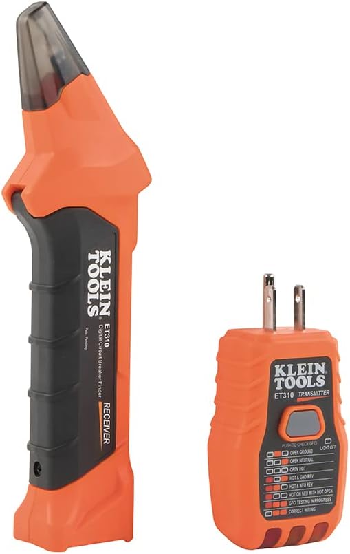 Klein Tools ET310KIT AC Circuit Breaker Finder Kit, Electric Tester, GFCI Tester, Leads, Adapters and Case