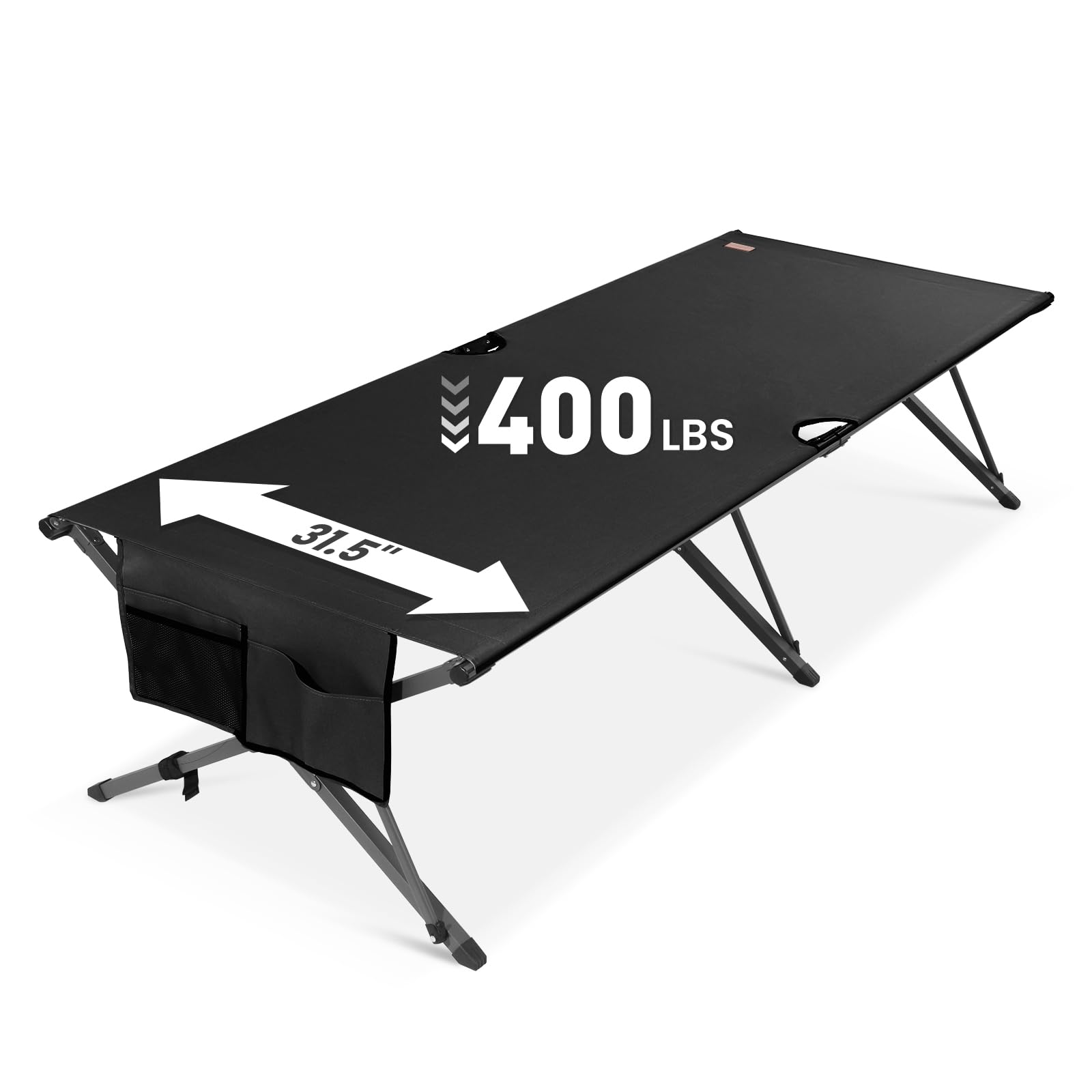 Heavy Duty Camping Cot for Adults, 31.5'' Wide Folding Cot, Support 400LBS