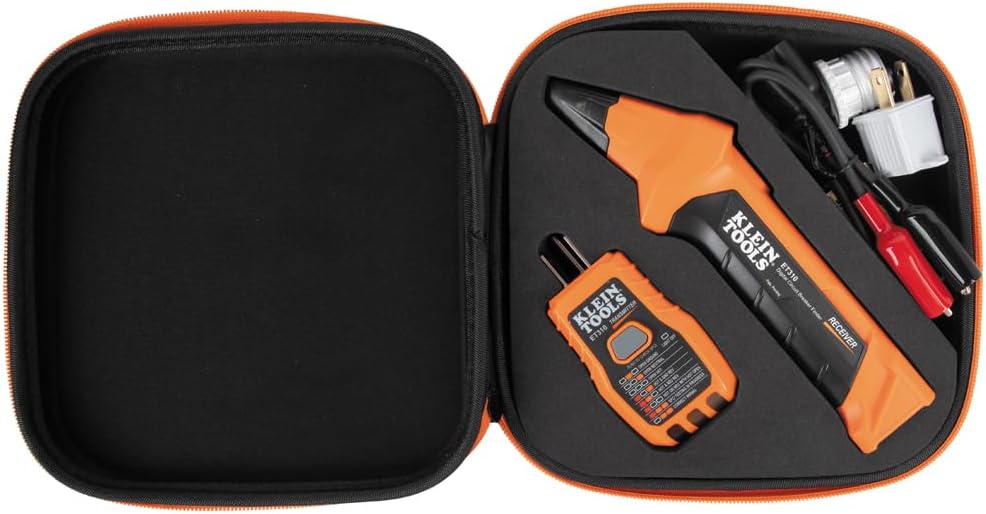 Klein Tools ET310KIT AC Circuit Breaker Finder Kit, Electric Tester, GFCI Tester, Leads, Adapters and Case