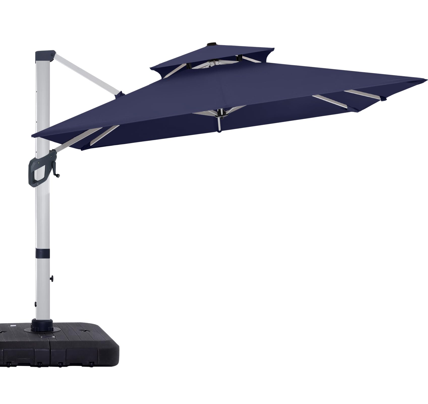 ABCCANOPY Patio Umbrella Cantilever Double Top Outdoor Offset Umbrella with 360° Rotation