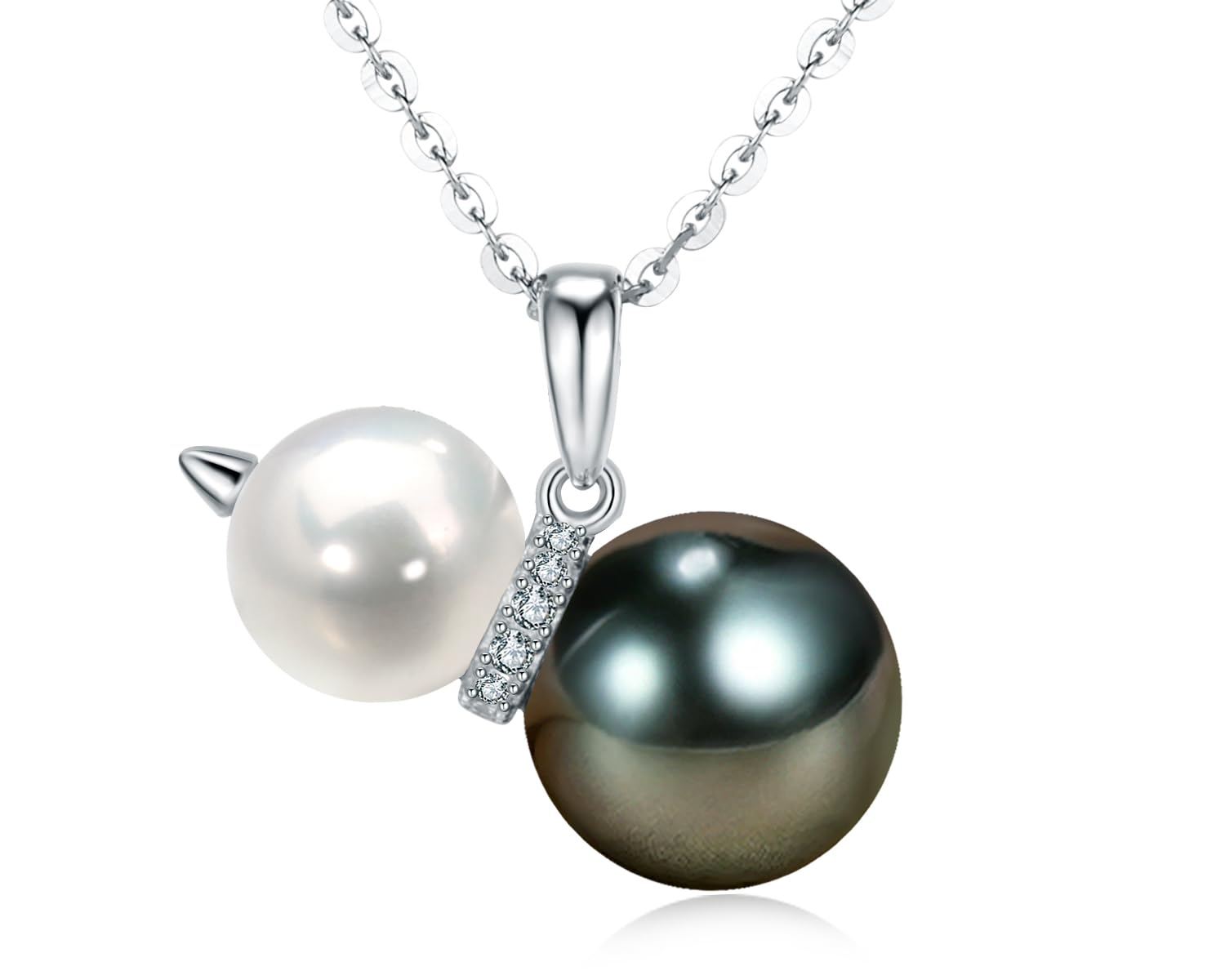NONNYL Mothers Day Gifts For Wife Women Wedding Anniversary - Real Tahitian-Pearl-Necklace, Birthday Valentines Gifts For Wife Her Mom Christmas - Companion Necklace For Women Luxury Fine Jewelry