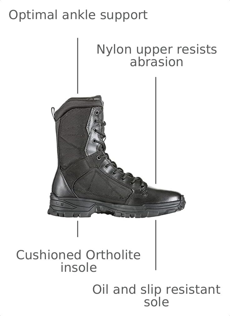 5.11 Tactical Mens Fast-Tac 8-Inch Professional Work Boots Lightweight
