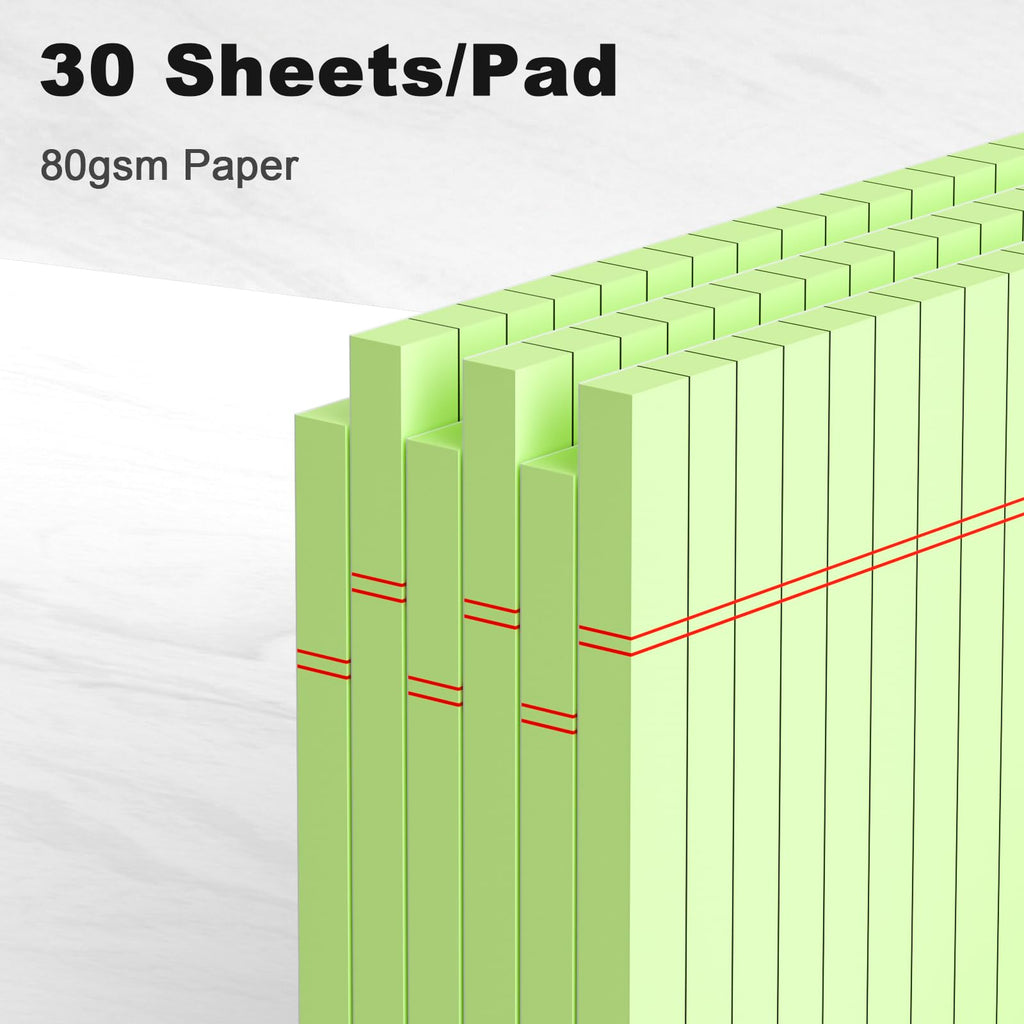 5pcs Small Note Pads 5x8 Notebook College Ruled Legal Pads Color Notepads 5 Pack Study Back Writing Pads 5 x 8 Perforated Narrow Ruled Pads of Paper for School & Office Supplies 30 Sheets/Pack