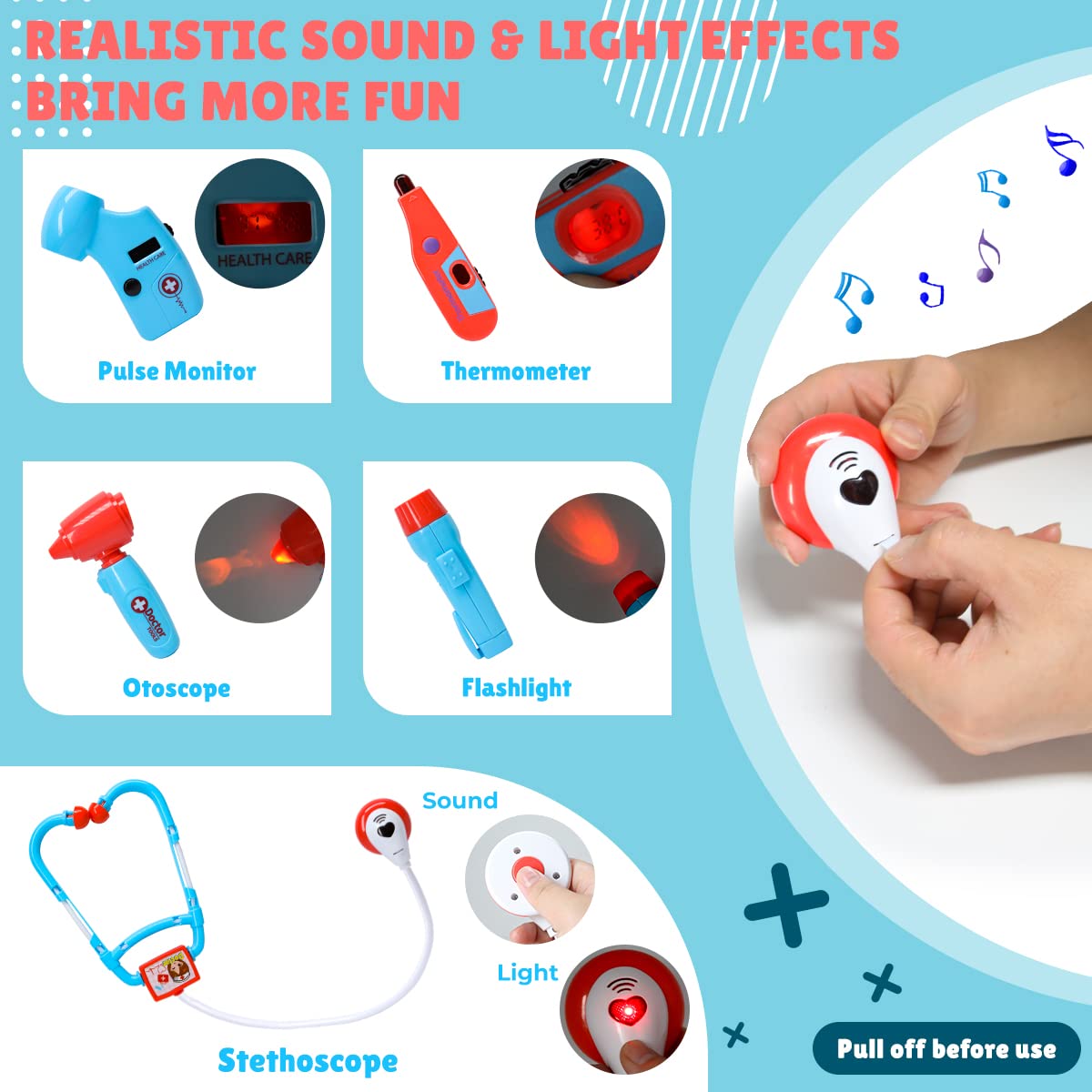Meland Doctor Kit with Puppy for Kids, Pretend Play Toy Gift for Ages 3–6
