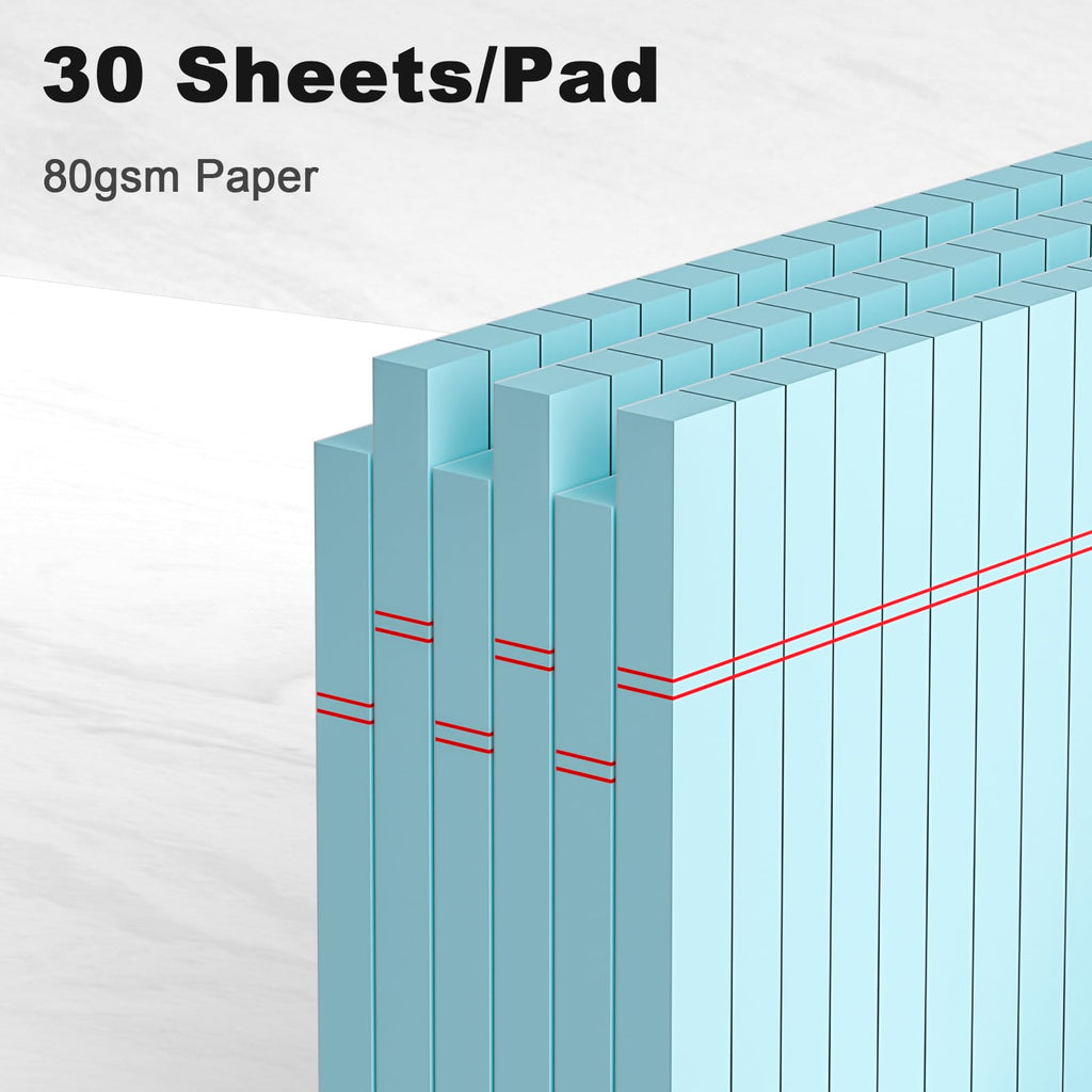 5pcs Small Note Pads 5x8 Notebook College Ruled Legal Pads Color Notepads 5 Pack Study Back Writing Pads 5 x 8 Perforated Narrow Ruled Pads of Paper for School & Office Supplies 30 Sheets/Pack