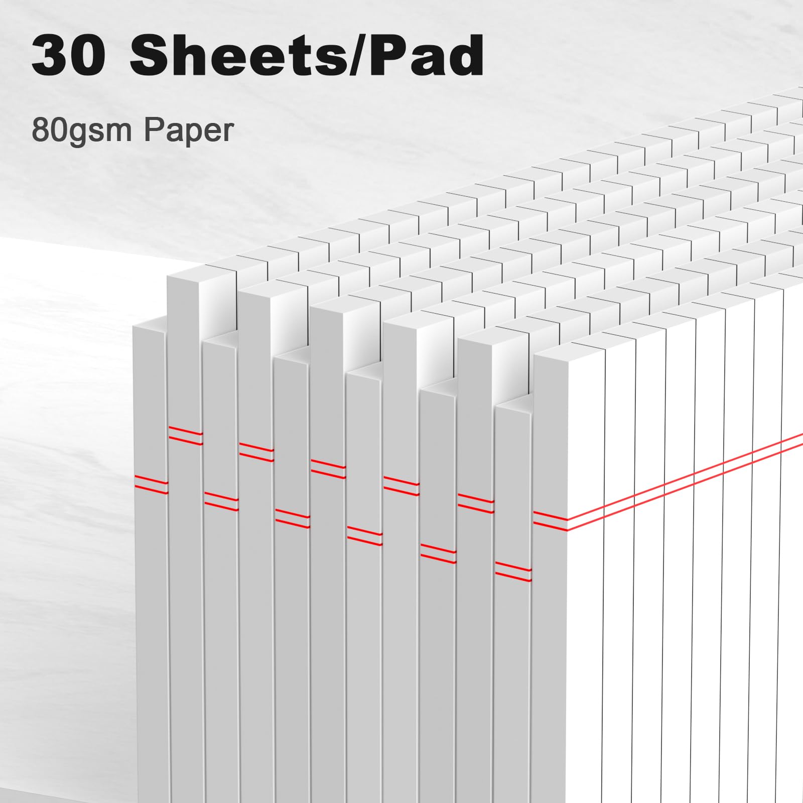 5pcs Small Note Pads 5x8 Notebook College Ruled Legal Pads Color Notepads 5 Pack Study Back Writing Pads 5 x 8 Perforated Narrow Ruled Pads of Paper for School & Office Supplies 30 Sheets/Pack