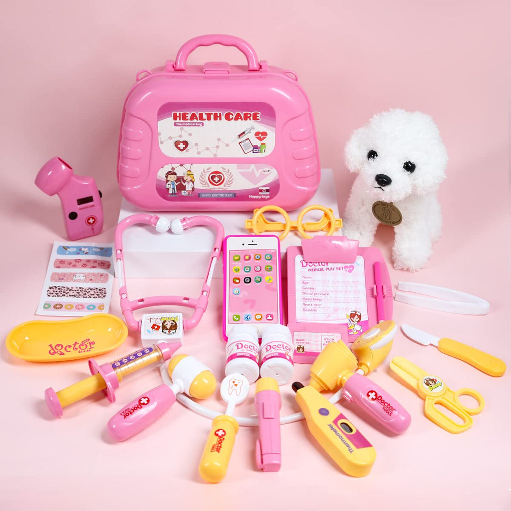Meland Doctor Kit with Puppy for Kids, Pretend Play Toy Gift for Ages 3–6