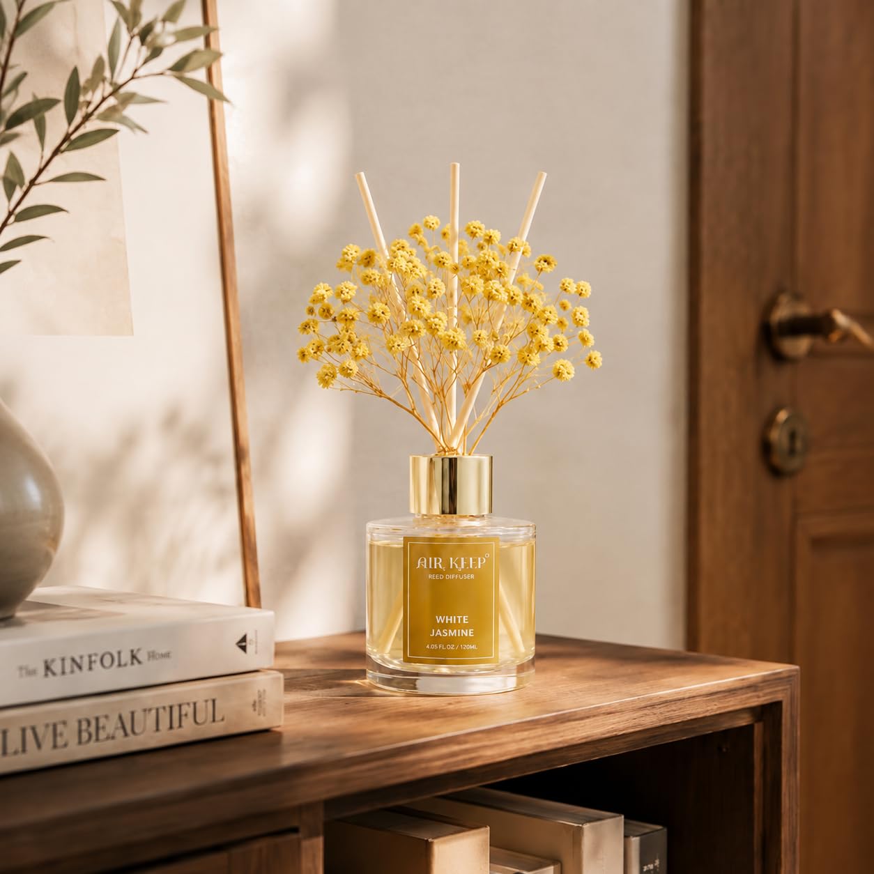 Airkeep Reed Diffuser Set of 3,Clean Linen Ocean Mist&Sea Salt Lavender Eucalyptus Oil Reed Diffusers for Bedroom Living Room Office Aromatherapy Oil Reed Diffuser for Gift 50ml x 3