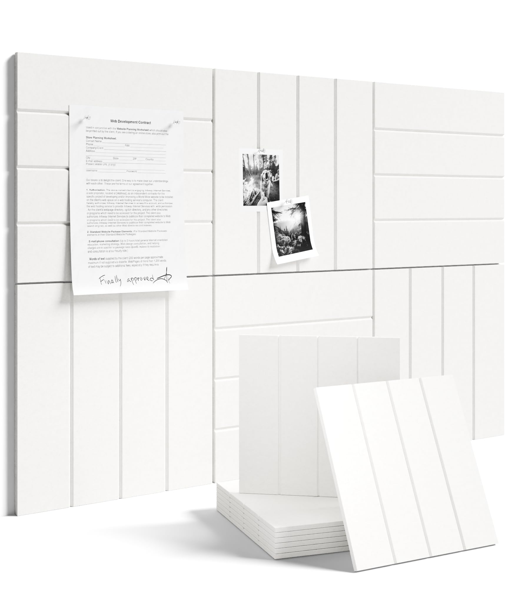 Fluxynara 48" x 36" Large Felt Bulletin Board, Oatmeal