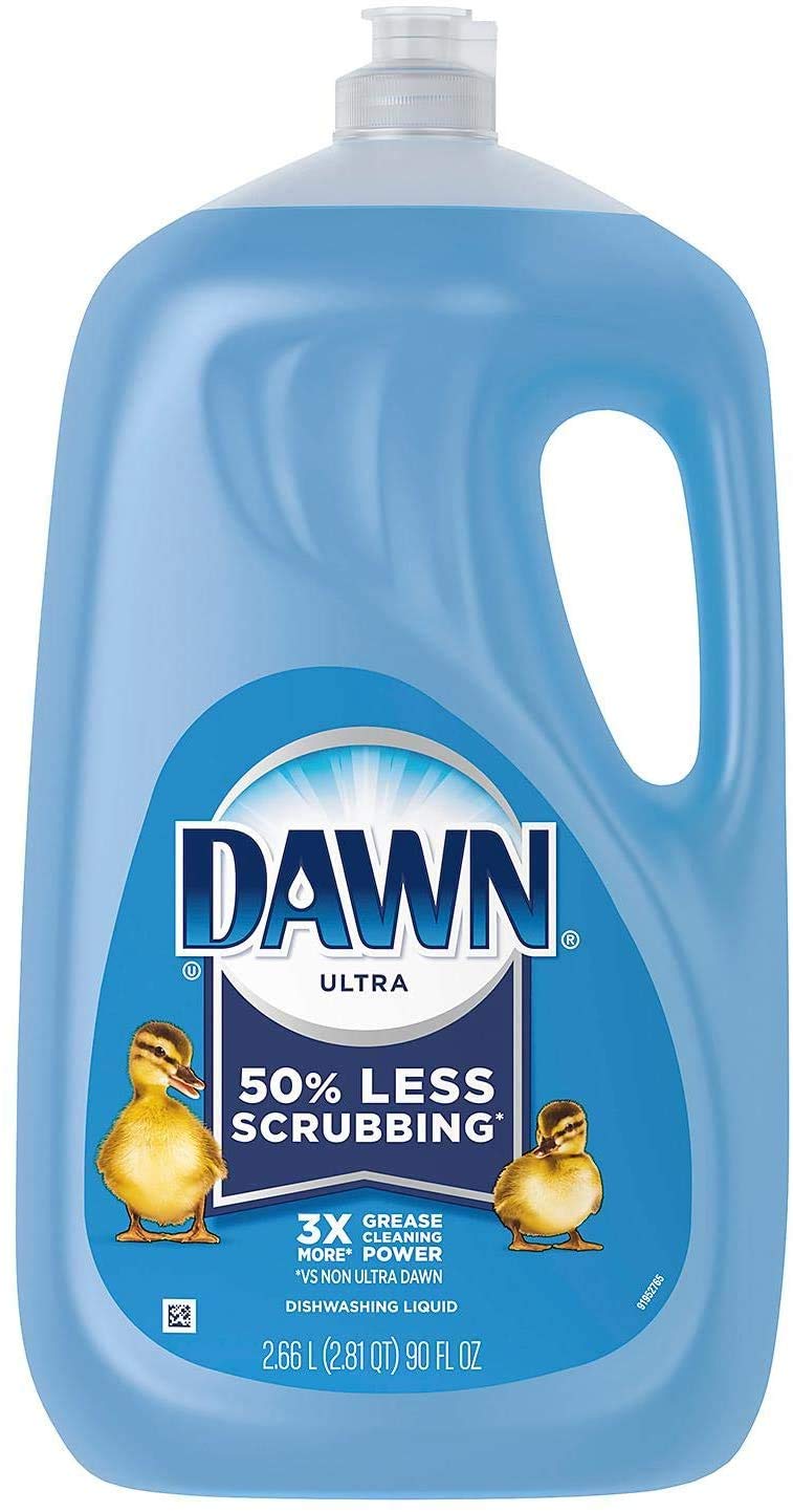 Dawn Ultra Dish Soap Refill Jug Large Size Original Blue Liquid Dishwashing Detergent, Powerful Dish Soap for Grease, 51.5oz (Pack of 2)