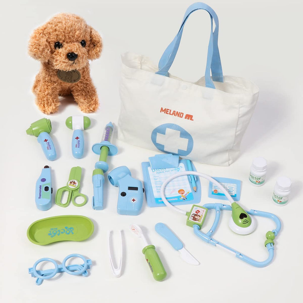 Meland Doctor Kit with Puppy for Kids, Pretend Play Toy Gift for Ages 3–6