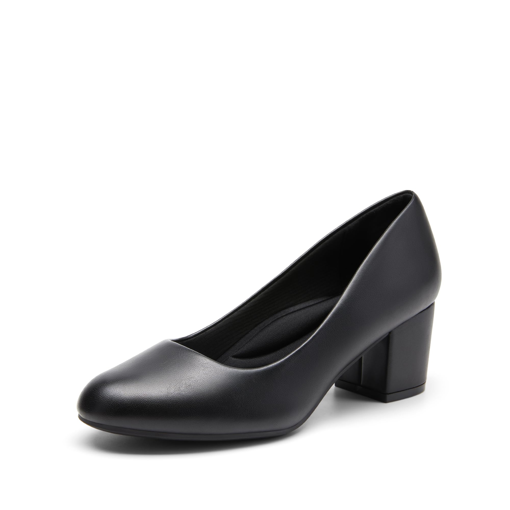 DREAM PAIRS Women's Block Heel Pumps Round Toe Dress Shoes