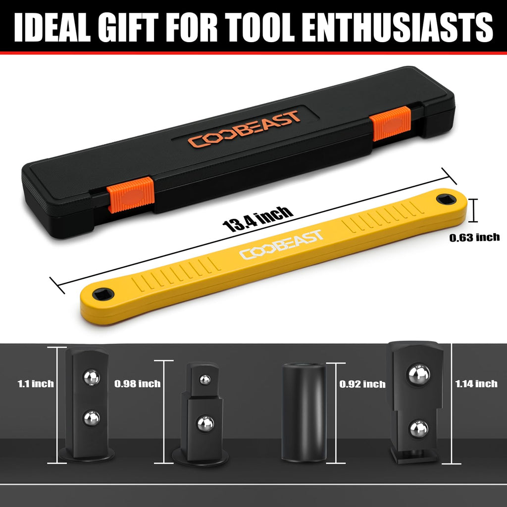3/8" Offset Extension Wrench Impact Ready Socket Wrench Extender Tool（Red）
