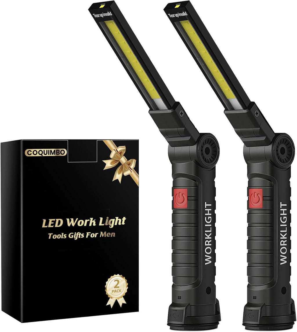 Coquimbo 2 Pack Rechargeable Work Light, Christmas Tool Gifts for Men Dad