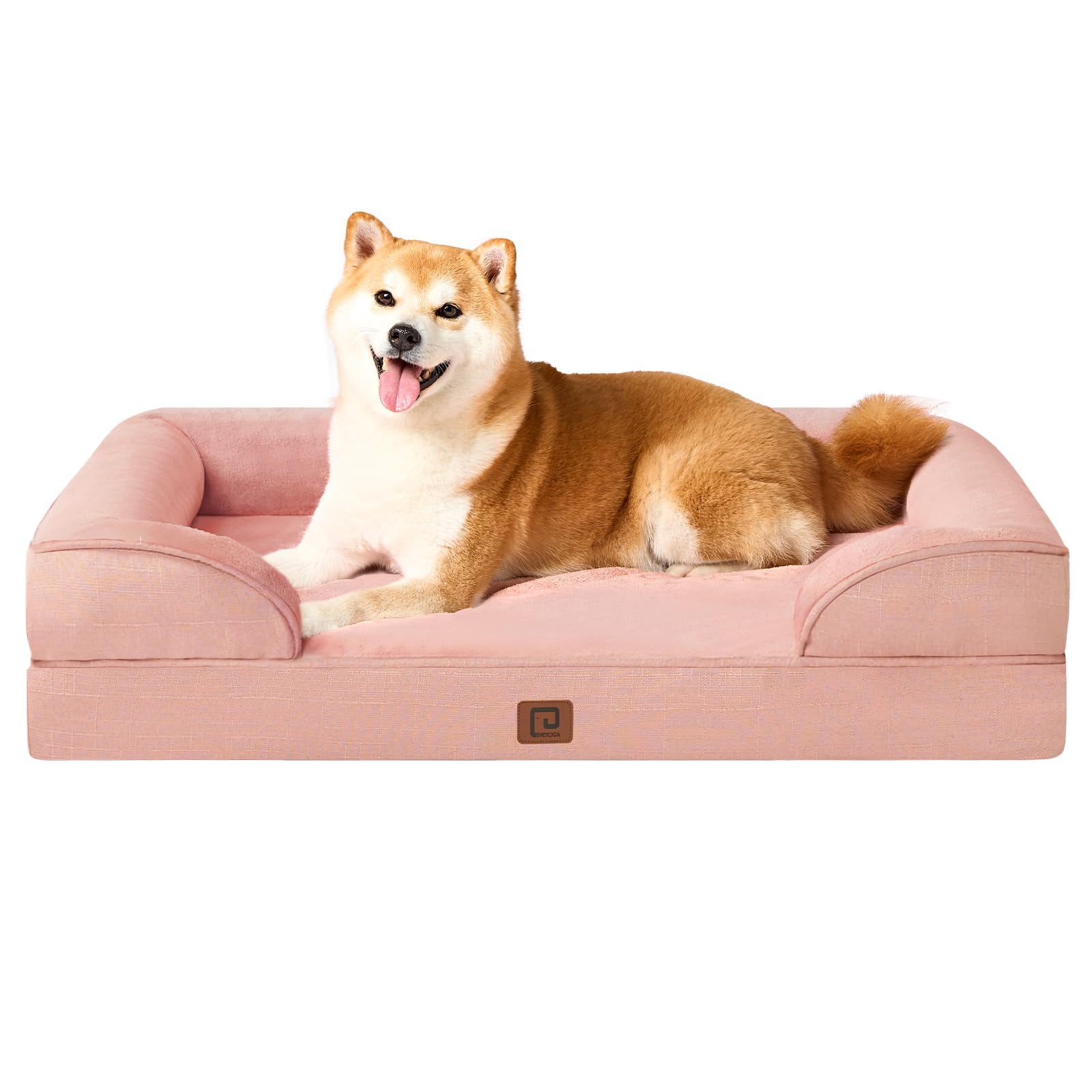 EHEYCIGA Orthopedic Dog Beds Large Sized Dog, Waterproof Memory Foam Pet Bed with Sides, Non-Slip Bottom Large Pet Bed with Washable Removable Cover, Grey