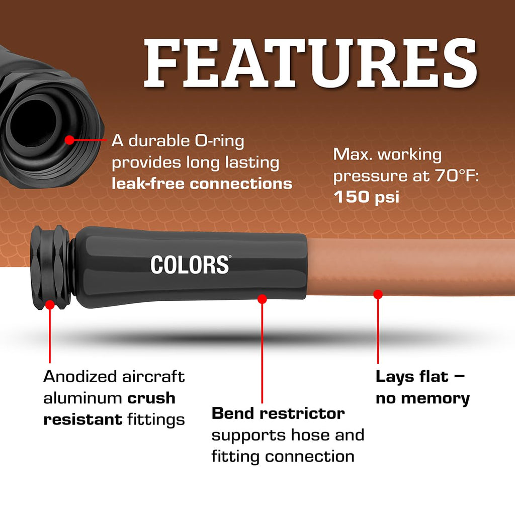 Flexzilla Garden Hose 5/8 in. x 100 ft., Lightweight All-Weather Water Hose, Durable and Flexible, Leak-Free Connections