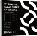 Hudson Hi-Fi Flexible Archival-Grade Vinyl Jacket Outer Sleeves – 100 Pack – Crystal Clear Polypropylene, Anti-Static & Acid-Free
