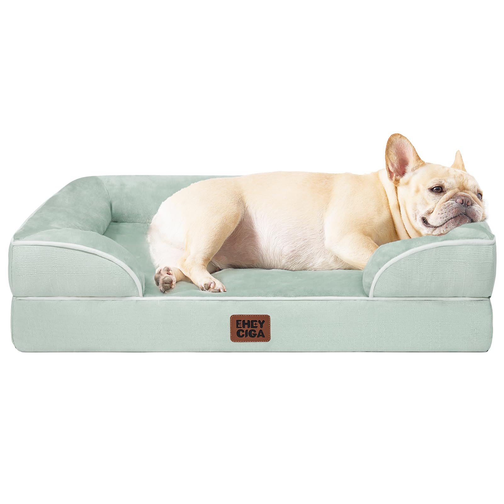 EHEYCIGA Orthopedic Dog Beds Large Sized Dog, Waterproof Memory Foam Pet Bed with Sides, Non-Slip Bottom Large Pet Bed with Washable Removable Cover, Grey