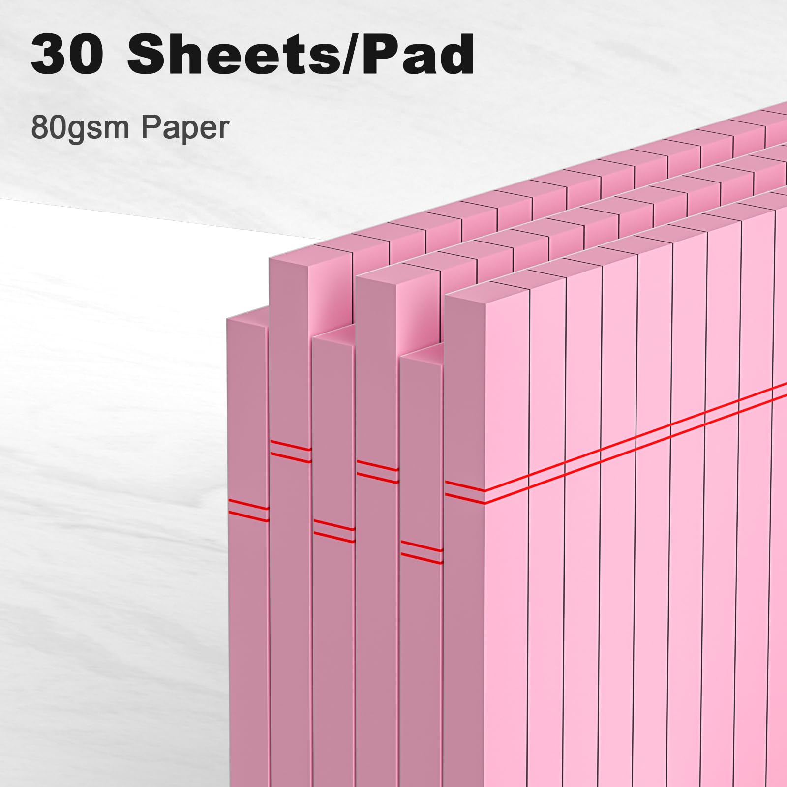 5pcs Small Note Pads 5x8 Notebook College Ruled Legal Pads Color Notepads 5 Pack Study Back Writing Pads 5 x 8 Perforated Narrow Ruled Pads of Paper for School & Office Supplies 30 Sheets/Pack