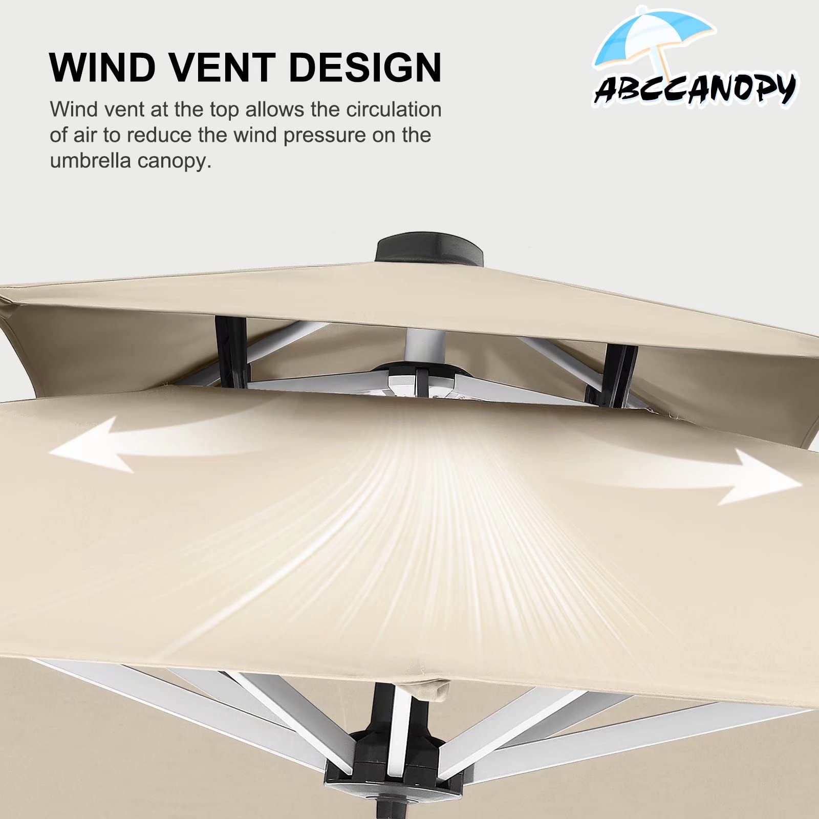 ABCCANOPY Patio Umbrella Cantilever Double Top Outdoor Offset Umbrella with 360° Rotation