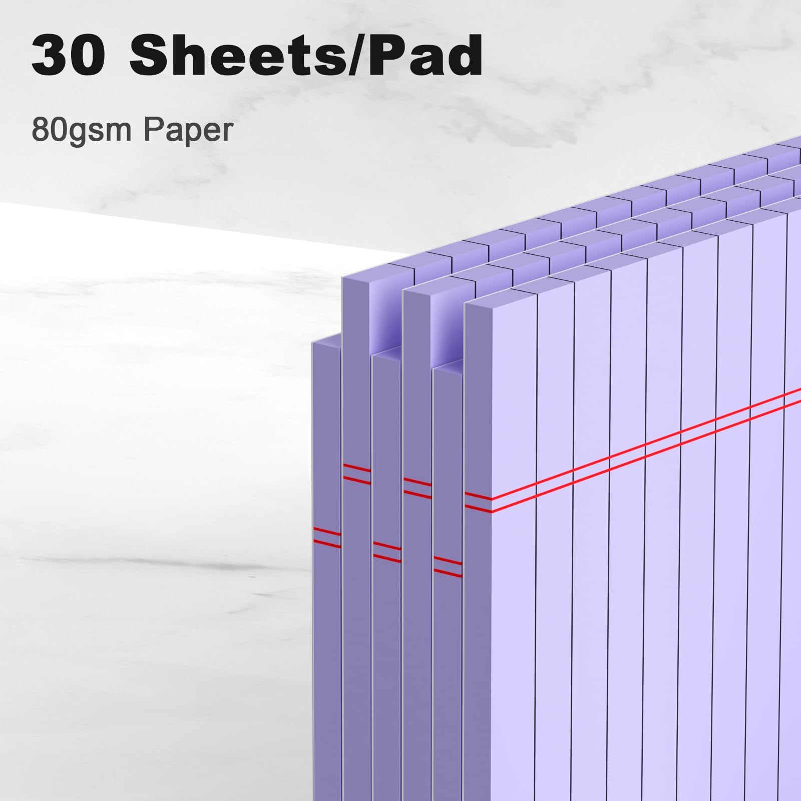5pcs Small Note Pads 5x8 Notebook College Ruled Legal Pads Color Notepads 5 Pack Study Back Writing Pads 5 x 8 Perforated Narrow Ruled Pads of Paper for School & Office Supplies 30 Sheets/Pack
