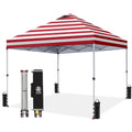 CROWN SHADES 8x8 Pop Up Canopy Tent with One Push Setup, Grid White