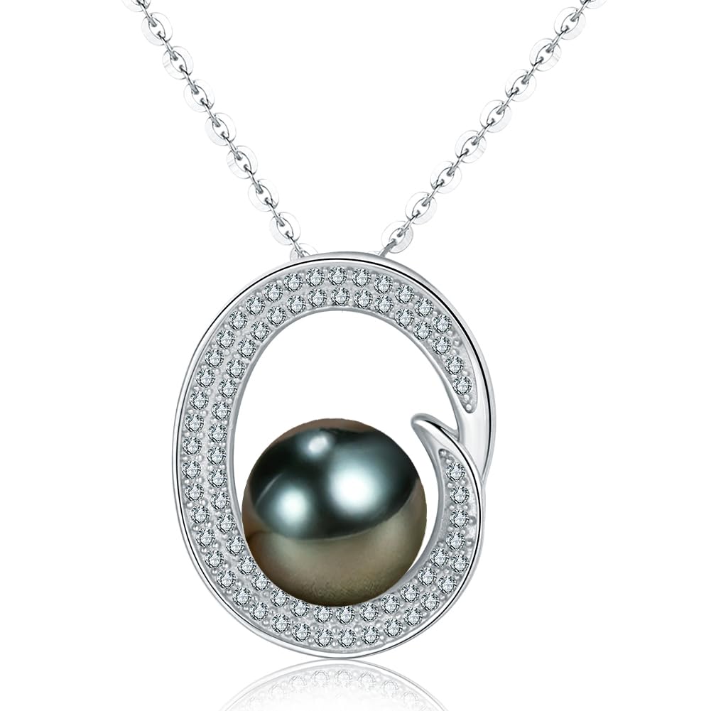 NONNYL Mothers Day Gifts For Wife Women Wedding Anniversary - Real Tahitian-Pearl-Necklace, Birthday Valentines Gifts For Wife Her Mom Christmas - Companion Necklace For Women Luxury Fine Jewelry