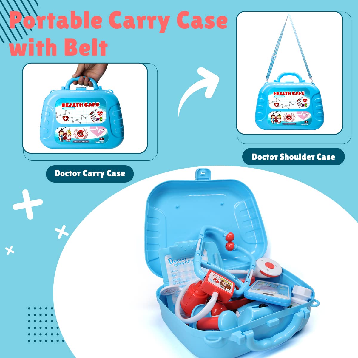 Meland Doctor Kit with Puppy for Kids, Pretend Play Toy Gift for Ages 3–6