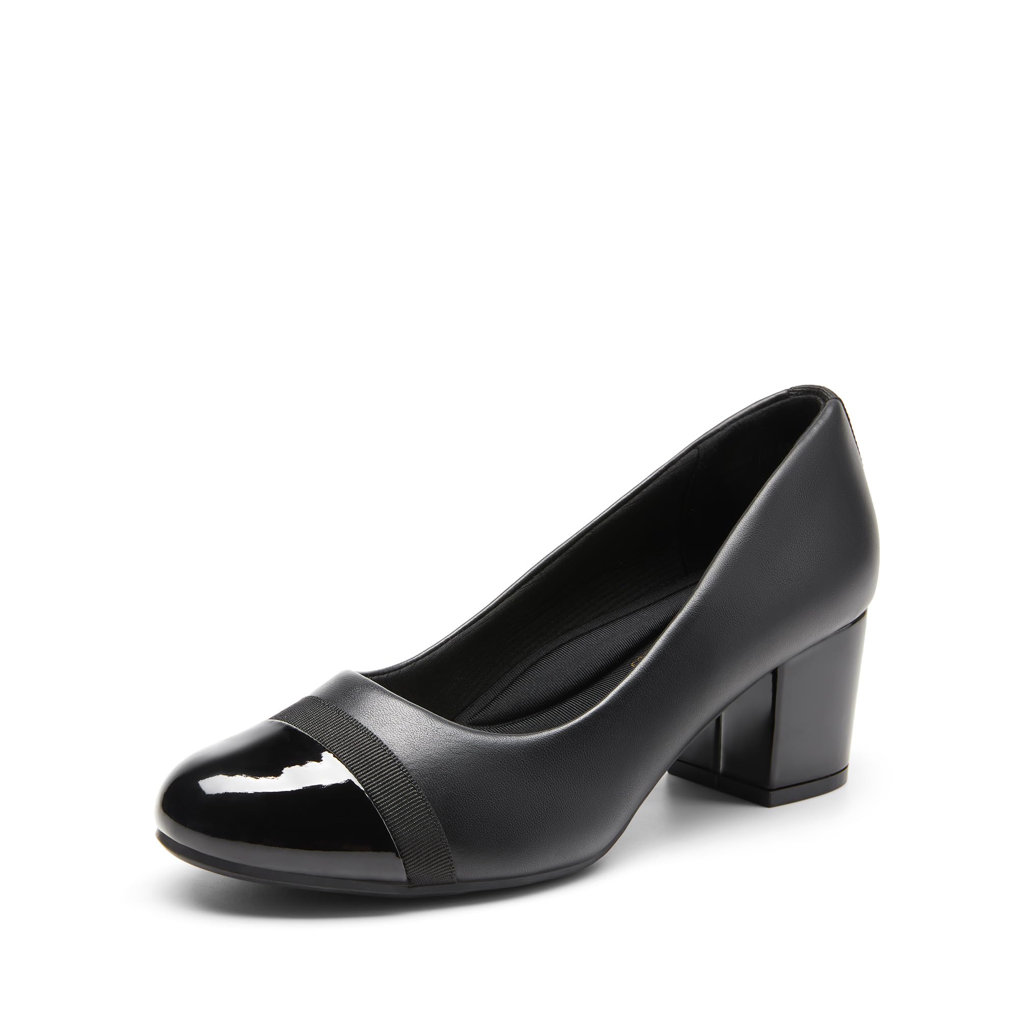 DREAM PAIRS Women's Block Heel Pumps Round Toe Dress Shoes