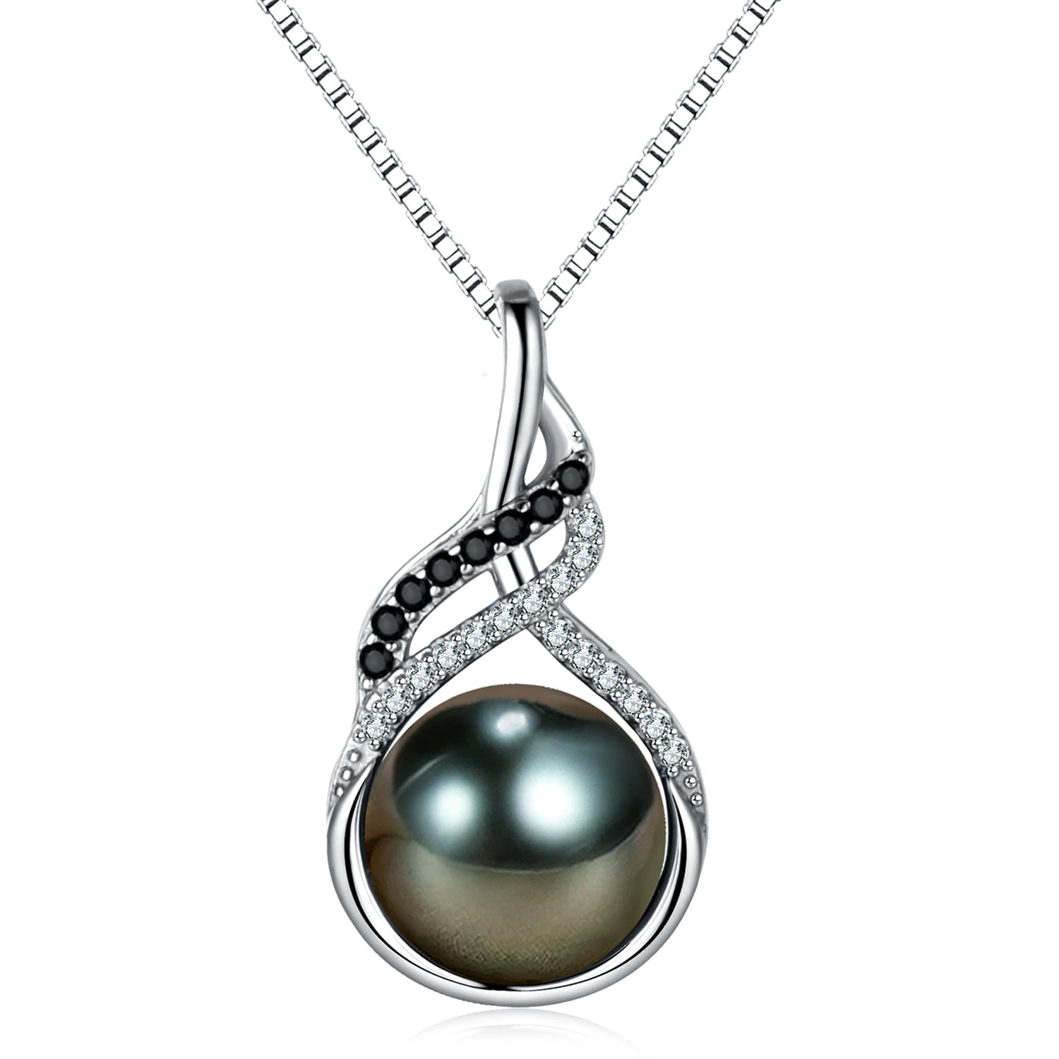 NONNYL Mothers Day Gifts For Wife Women Wedding Anniversary - Real Tahitian-Pearl-Necklace, Birthday Valentines Gifts For Wife Her Mom Christmas - Companion Necklace For Women Luxury Fine Jewelry