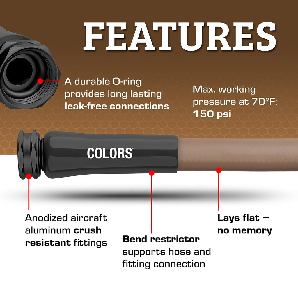 Flexzilla Garden Hose 5/8 in. x 100 ft., Lightweight All-Weather Water Hose, Durable and Flexible, Leak-Free Connections