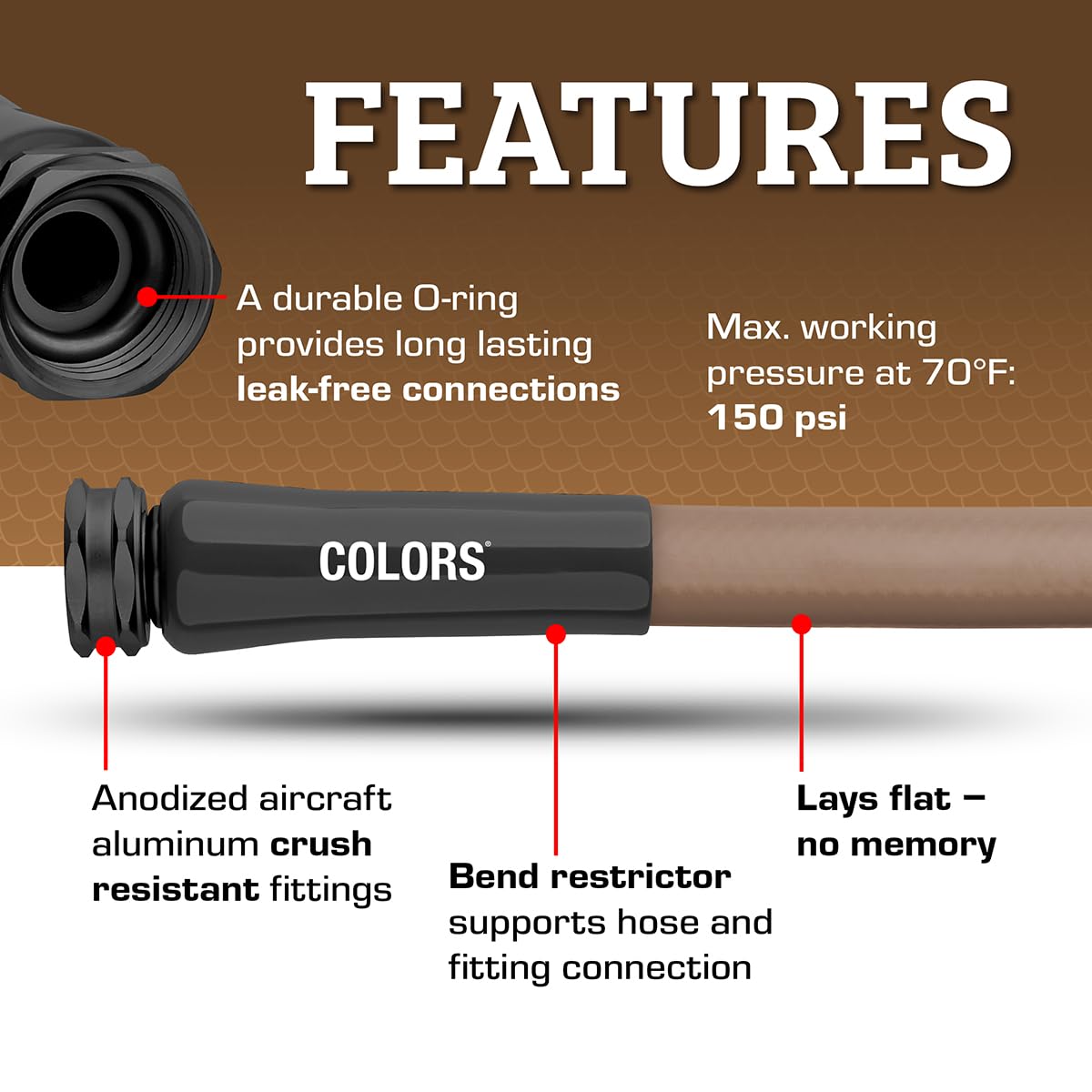 Flexzilla Garden Hose 5/8 in. x 100 ft., Lightweight All-Weather Water Hose, Durable and Flexible, Leak-Free Connections
