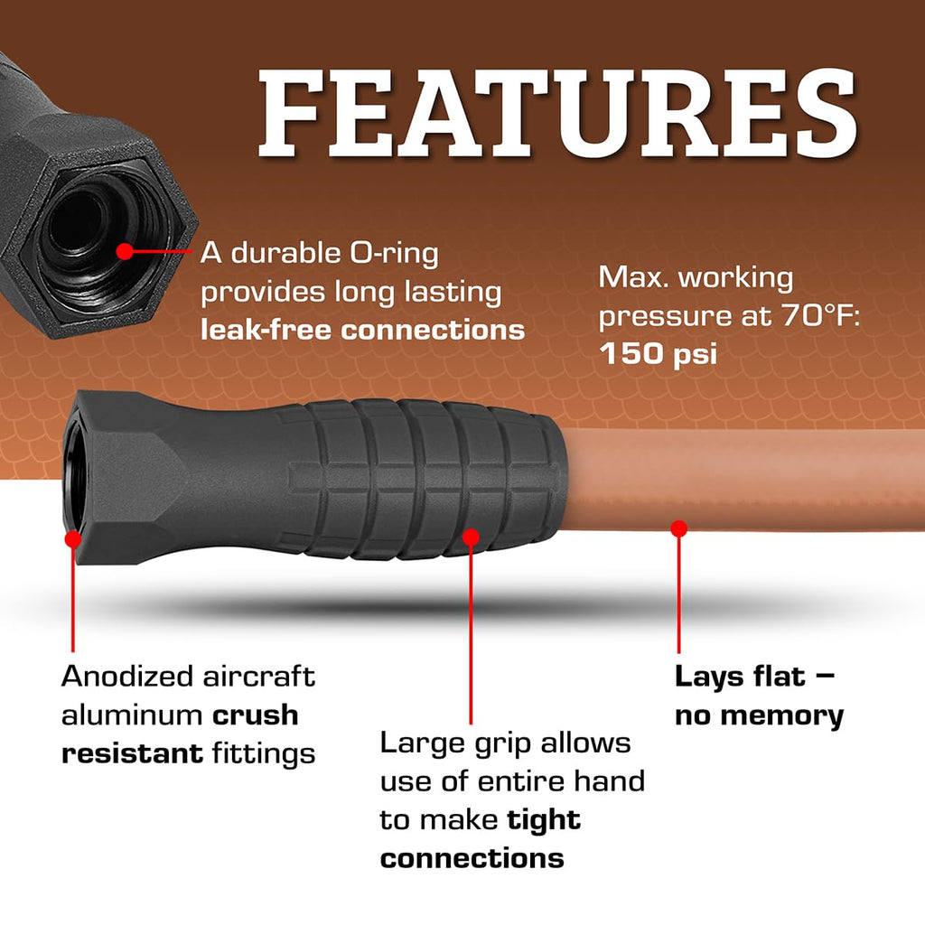 Flexzilla Garden Hose 5/8 in. x 100 ft., Lightweight All-Weather Water Hose, Durable and Flexible, Leak-Free Connections