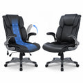 COLAMY High Back Executive Office Chair - Padded Leather Ergonomic Computer Desk Chair with Inflatable Lumbar Support & Flip-Up Arms, Adjustable Tilt Lock Swivel Task Chair for Home Office, Black