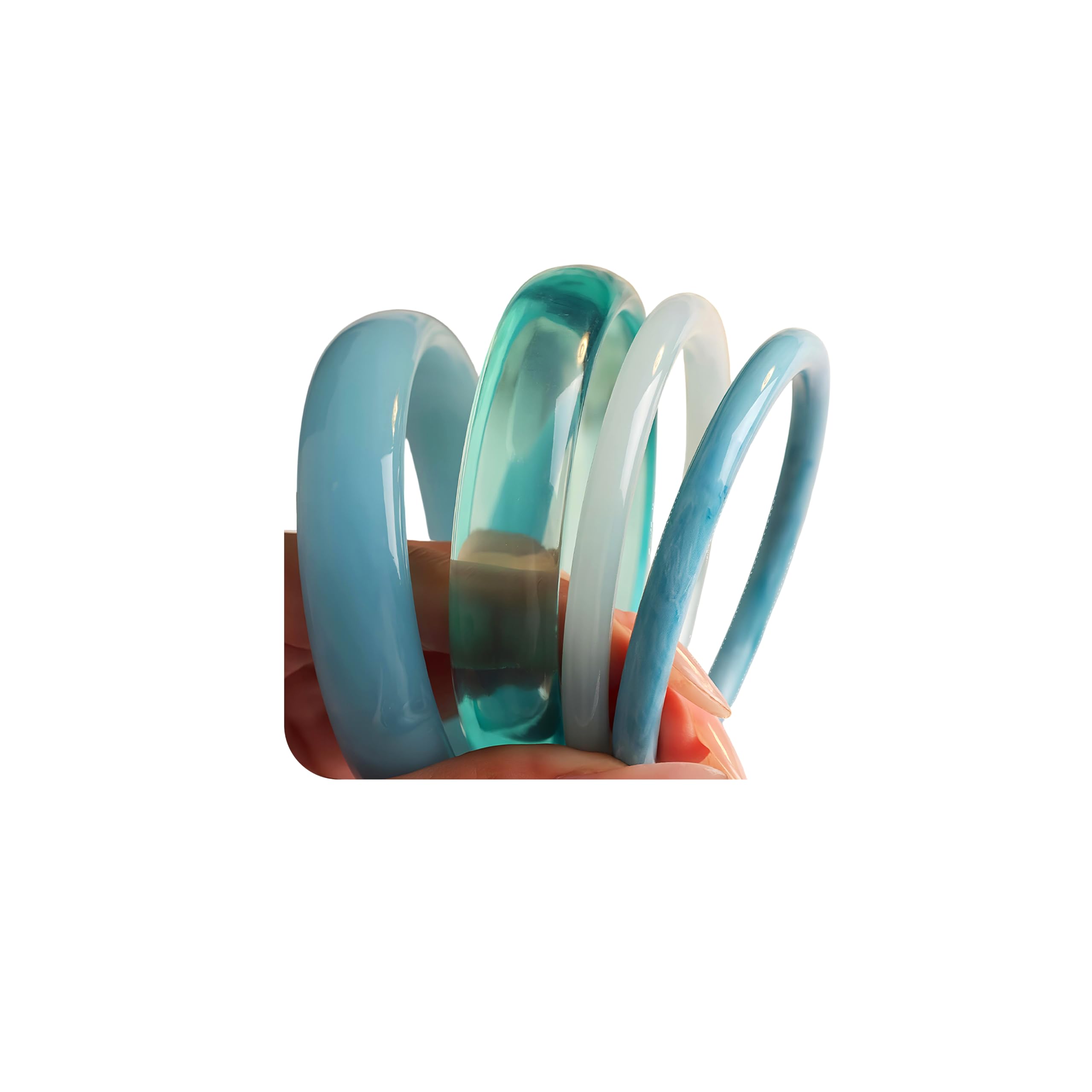 ÌF ME Acrylic Bangles Bracelets for Women, Irregular Acrylic Resin Chunky Bracelets Geometric Fashions Thick Statement bangle Set