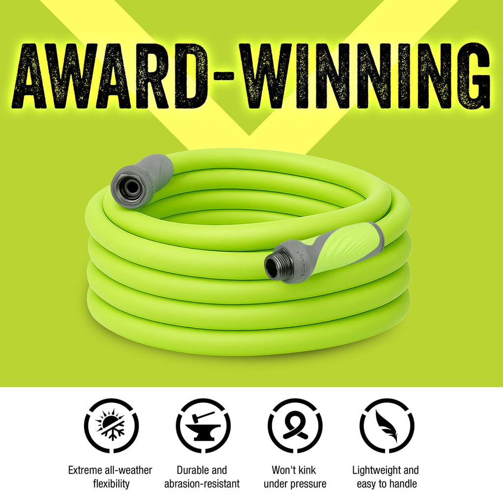 Flexzilla Garden Hose 5/8 in. x 100 ft., Lightweight All-Weather Water Hose, Durable and Flexible, Leak-Free Connections