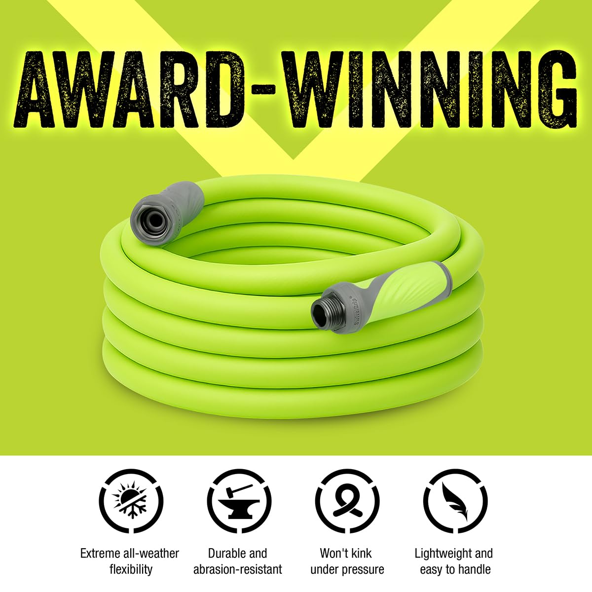 Flexzilla Garden Hose 5/8 in. x 100 ft., Lightweight All-Weather Water Hose, Durable and Flexible, Leak-Free Connections