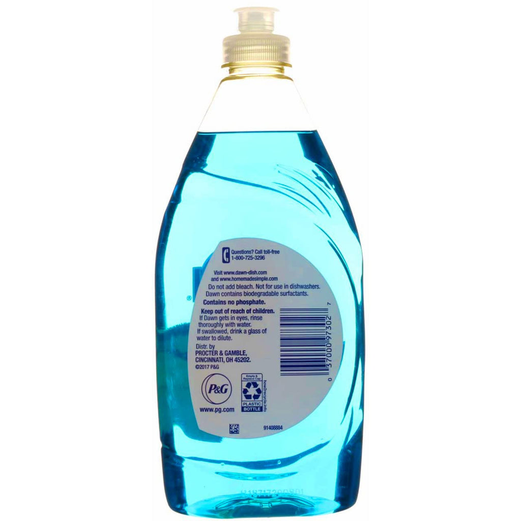 Dawn Ultra Dish Soap Refill Jug Large Size Original Blue Liquid Dishwashing Detergent, Powerful Dish Soap for Grease, 51.5oz (Pack of 2)