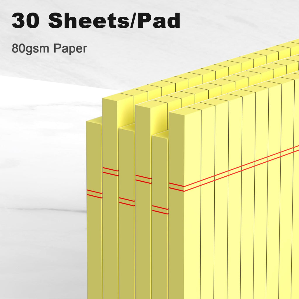 5pcs Small Note Pads 5x8 Notebook College Ruled Legal Pads Color Notepads 5 Pack Study Back Writing Pads 5 x 8 Perforated Narrow Ruled Pads of Paper for School & Office Supplies 30 Sheets/Pack