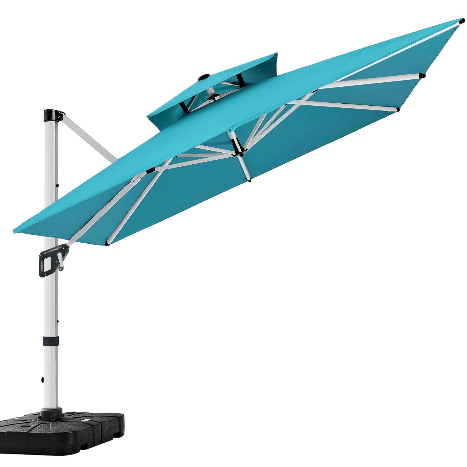 ABCCANOPY Patio Umbrella Cantilever Double Top Outdoor Offset Umbrella with 360° Rotation