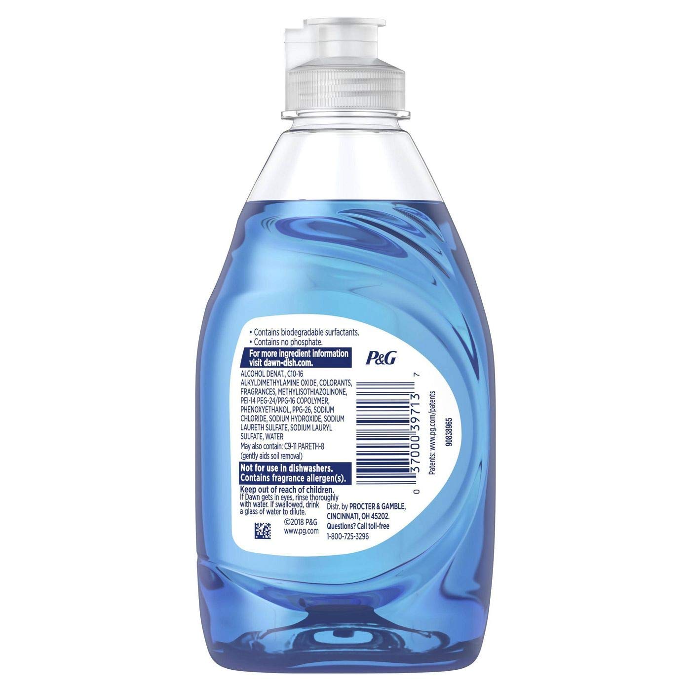 Dawn Ultra Dish Soap Refill Jug Large Size Original Blue Liquid Dishwashing Detergent, Powerful Dish Soap for Grease, 51.5oz (Pack of 2)