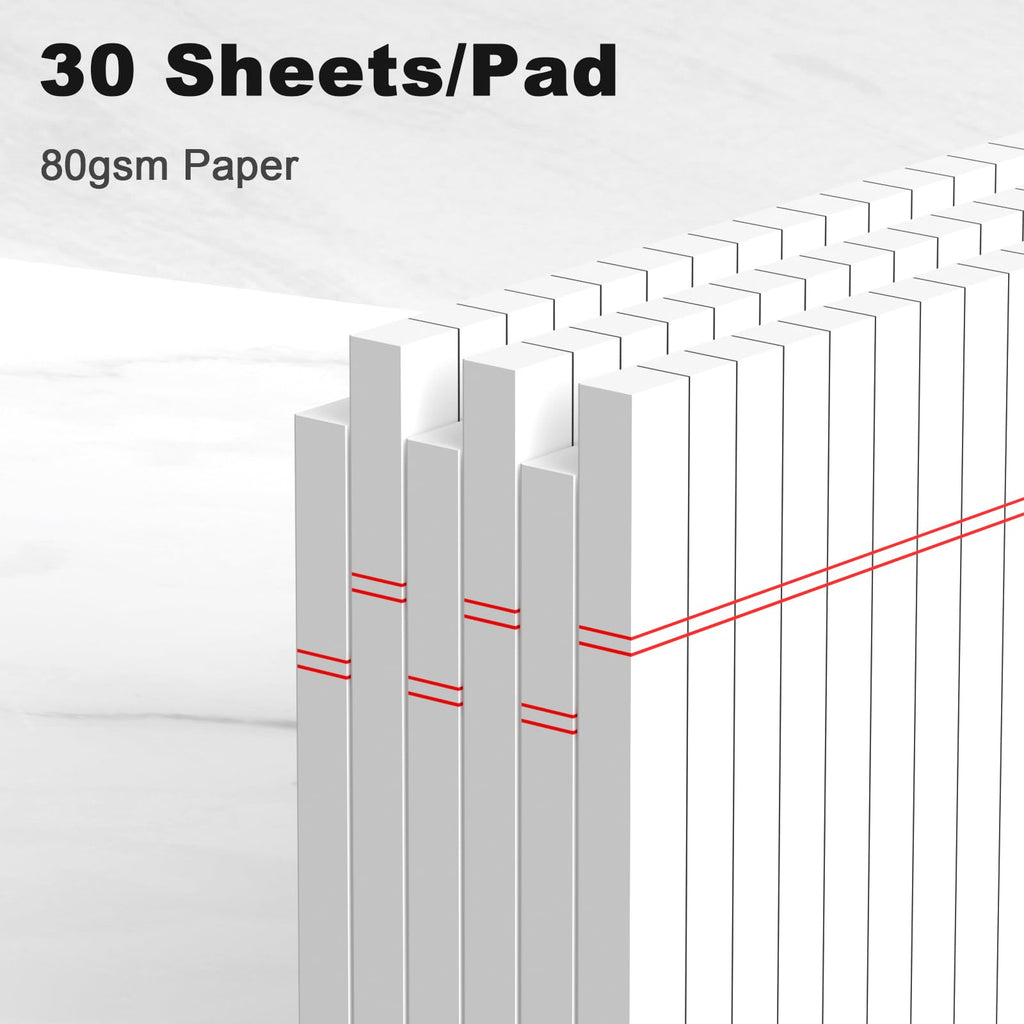 5pcs Small Note Pads 5x8 Notebook College Ruled Legal Pads Color Notepads 5 Pack Study Back Writing Pads 5 x 8 Perforated Narrow Ruled Pads of Paper for School & Office Supplies 30 Sheets/Pack