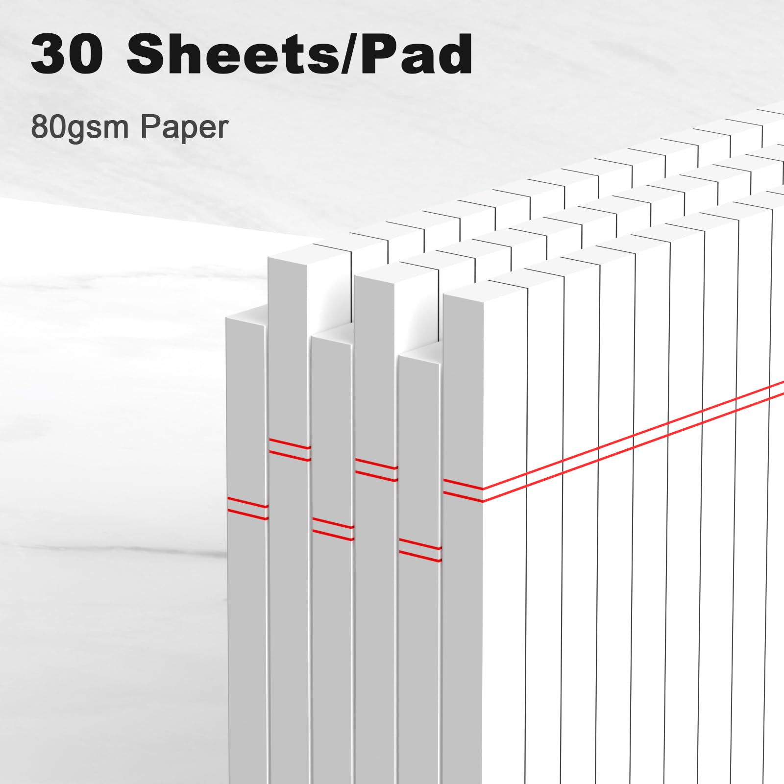 5pcs Small Note Pads 5x8 Notebook College Ruled Legal Pads Color Notepads 5 Pack Study Back Writing Pads 5 x 8 Perforated Narrow Ruled Pads of Paper for School & Office Supplies 30 Sheets/Pack