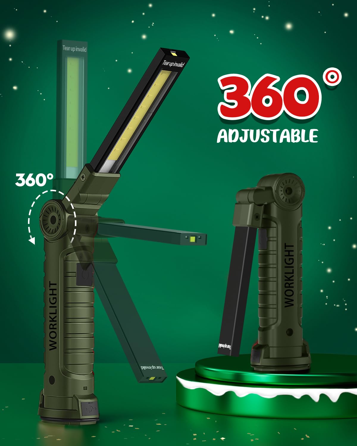 Coquimbo 2 Pack Rechargeable Work Light, Christmas Tool Gifts for Men Dad