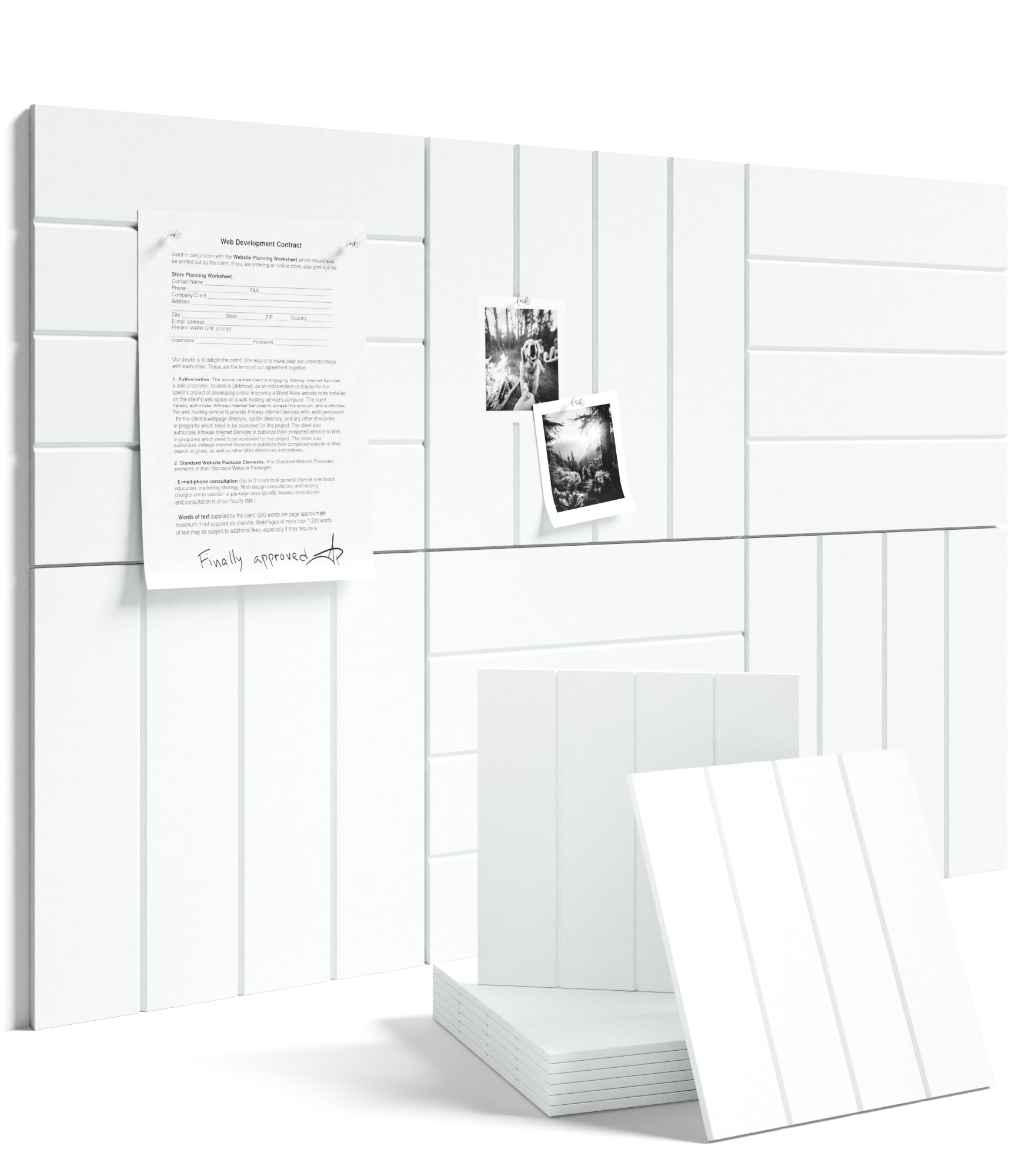 Fluxynara 48" x 36" Large Felt Bulletin Board, Oatmeal