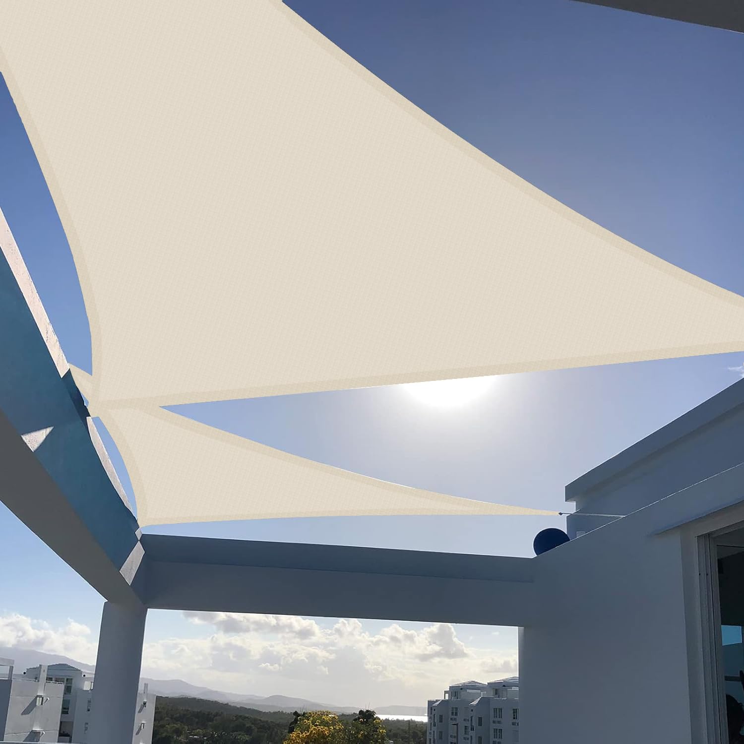 SUNNY GUARD 10' x 13' Rectangle Shade Sail 95% UV Block Outdoor Canopy