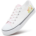 ZGR Womens White Tennis Shoes for Women,Low Tops Lace up Canvas Sneakers