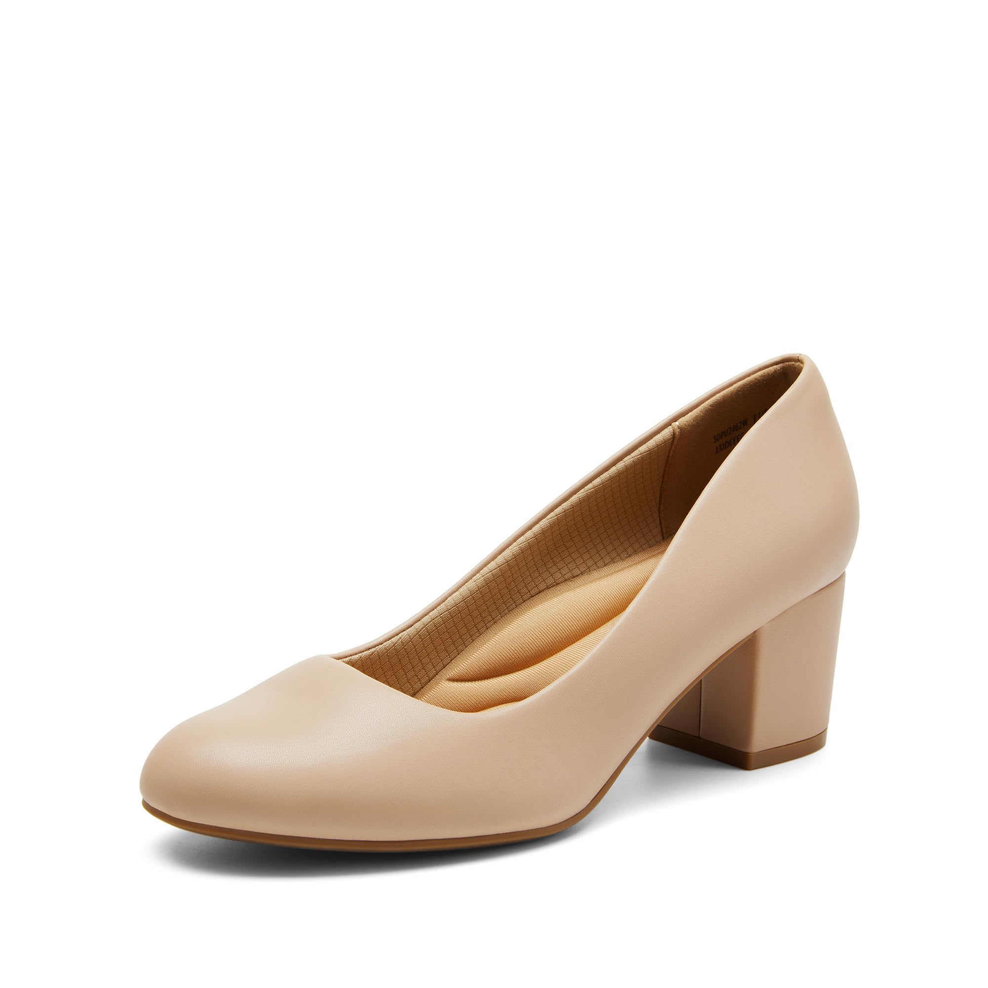 DREAM PAIRS Women's Block Heel Pumps Round Toe Dress Shoes