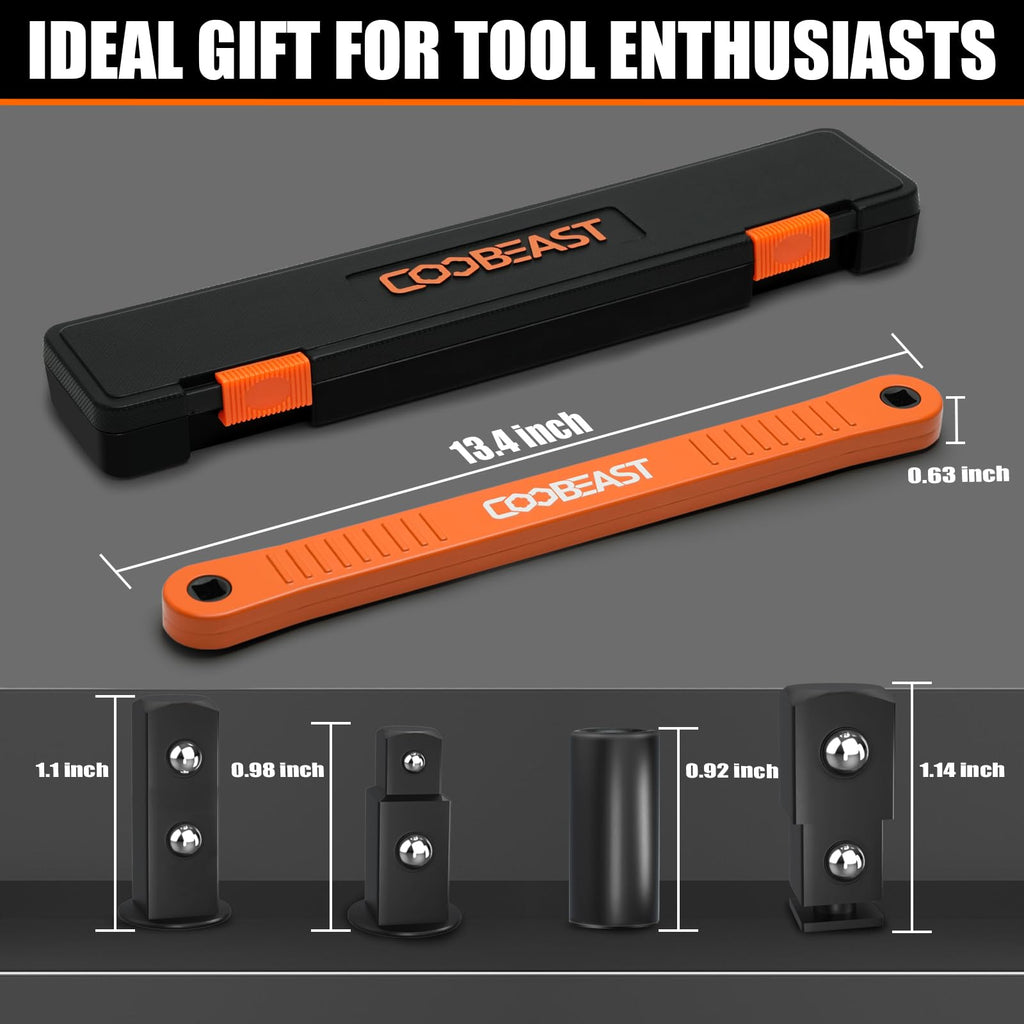 3/8" Offset Extension Wrench Impact Ready Socket Wrench Extender Tool（Red）